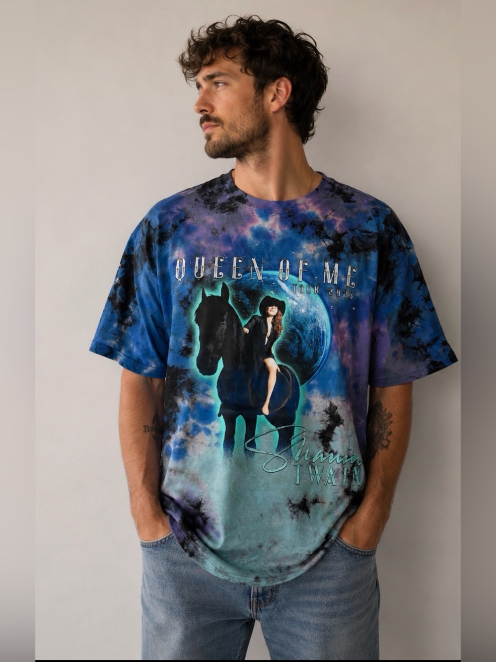 Shania Twain 🎸 “Queen of Me” Tour Tie Dye Graphic Tee Western Concert Shirt L